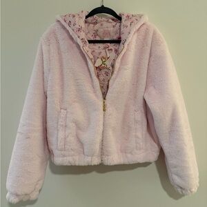 *NWT* PINK X LoveShackFancy Faux Fur Bomber Jacket